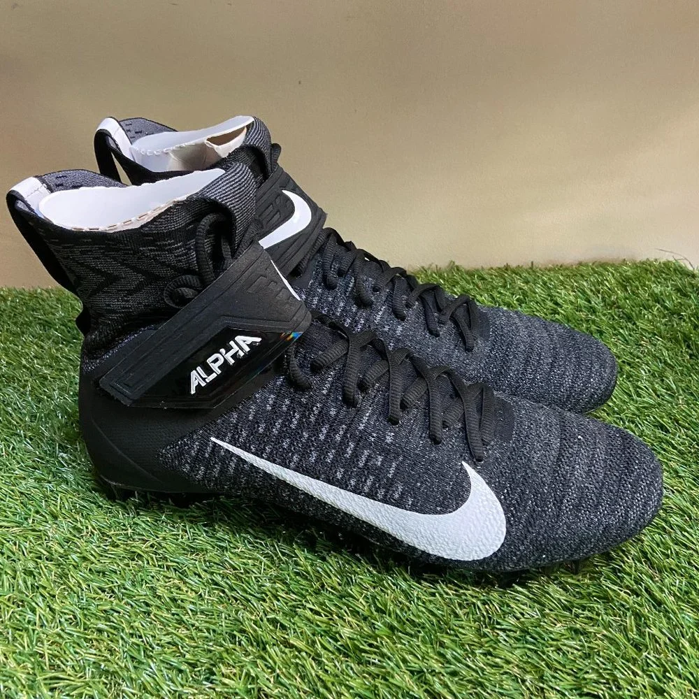 Nike Alpha Menace Elite 2 WD P FlyKnit Black White BV3298-001 Men Size 15 Wide